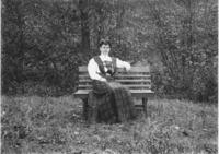 Portrait of a woman on a bench, Williamsville, Vt.