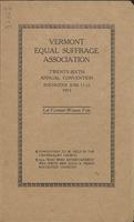 Vermont Equal Suffrage Association. Twenty-Sixth Annual Convention. Rochester, June 11-12, 1913. Program.