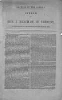 Defense of the clergy : speech of Hon. James Meacham, of Vermont, in the House             of Representatives, May 17, 1854.