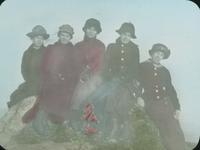 Five girls from Montpelier on Couching Lion (Camel's Hump)