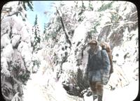 Theron Dean winter hiking with pack in Glen Ellen