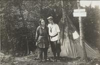Two women camping on the trail