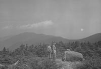 Lyman Burnham and Captain Congdon looking north from Mount Abraham to Mount Ellen