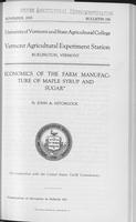 Economics of the farm manufacture of maple syrup and sugar