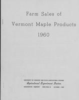 Farm sales of Vermont maple products 1960