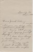 Tom [Guild] to Katherine Fletcher, 1888 March 18