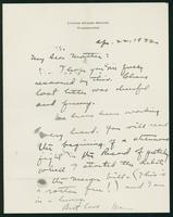 Letter to Mrs. C.G. (Ann) Austin, April  22, 1932