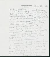 Letter to Mrs. C.G. (Ann) Austin, March 3, 1938