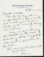 Warren R. Austin letter to Mrs. C.G. (Ann) Austin, October 1, 1940