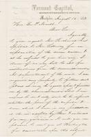 Letter from THOMAS E. POWERS to GEORGE PERKINS MARSH, dated                             August 15, 1858.
