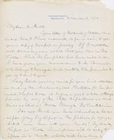 Letter from SPENCER FULLERTON BAIRD to GEORGE PERKINS MARSH,                             dated November 2, 1874.