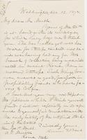 Letter from SPENCER FULLERTON BAIRD to GEORGE PERKINS MARSH,                             dated December 12, 1874.