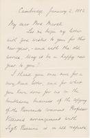 Letter from CHARLES ELIOT NORTON to CAROLINE CRANE MARSH, dated                             January 2, 1882.