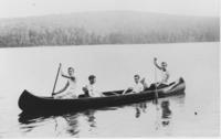 Boys in a canoe on South Pond, Marlboro, Vt.