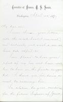 Justin Smith Morrill to Matthew H. Buckham, April 23, 1877