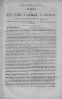 The California question : speech of Hon. James Meacham, of Vermont in the House             of Representatives, May 14, 1850.