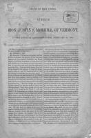 State of the Union / speech of Hon. Justin S. Morrill of Vermont, in the House             of Representatives, February 18, 1861.