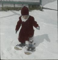 Burtis W. Dean snowshoeing  at age 3