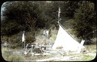 Ernest and Alarie Lesage at their tent in Nebraska Notch