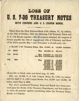 Loss of U.S. 7-30 treasury notes with coupons and coupon bonds