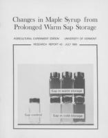 Changes in maple syrup from prolonged warm sap storage
