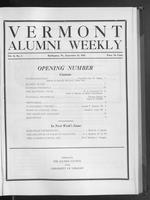 Vermont Alumni Weekly vol. 02 no. 01