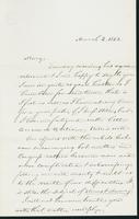 Letter to Mary N. Collamer, March 2, 1862