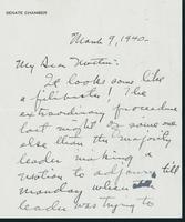 Letter to Mrs. C.G. (Ann) Austin, March 9, 1940