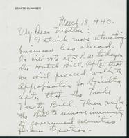 Letter to Mrs. C.G. (Ann) Austin, March 18, 1940