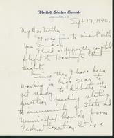 Warren R. Austin letter to Mrs. C.G. (Ann) Austin, September 17, 1940