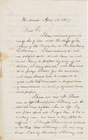 Letter from NORMAN WILLIAMS to GEORGE PERKINS MARSH, dated April                             13, 1857.
