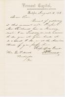 Letter from THOMAS E. POWERS to GEORGE PERKINS MARSH, dated                             August 18, 1858.