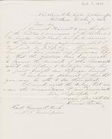 Letter from THOMAS THATCHER to GEORGE PERKINS MARSH, dated                             October 7, 1858.