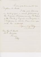Letter from SPENCER FULLERTON BAIRD to GEORGE PERKINS MARSH,                             dated November 25, 1874.