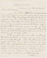 Letter from SPENCER FULLERTON BAIRD to GEORGE PERKINS MARSH,                             dated March 29, 1881.