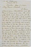 Letter from THOMAS WILLIAM SILLOWAY to GEORGE PERKINS MARSH,                             dated August 7, 1858.