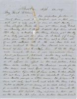 Letter from THOMAS WILLIAM SILLOWAY to NORMAN WILLIAMS, dated                             September 23, 1857.
